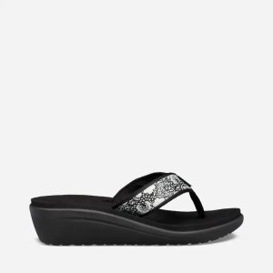 Teva Voya Wedge Σαγιοναρεσ Γυναικεια - μαυρα/ασπρα/ασημι